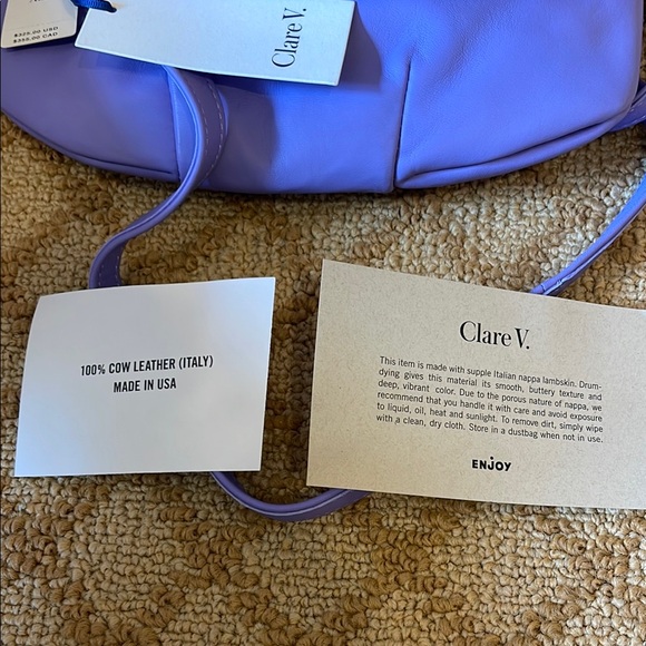 NWT Clare V Petit Violet Moyen Messenger Bag - Picture 10 of 10